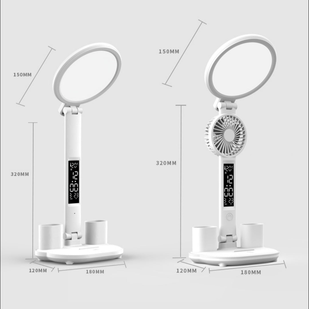LED Clock Table Lamp USB Chargeable