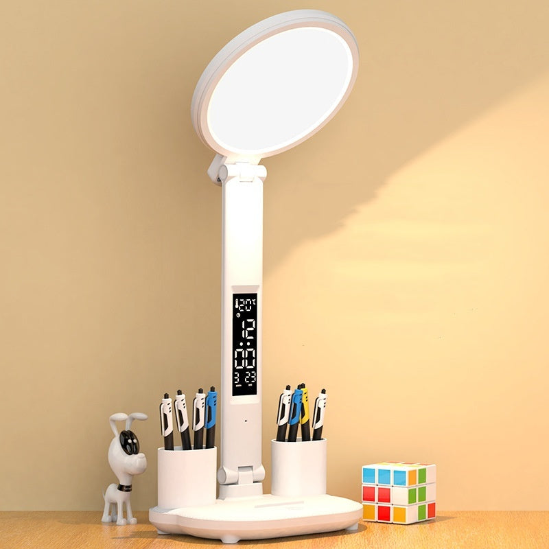 LED Clock Table Lamp USB Chargeable